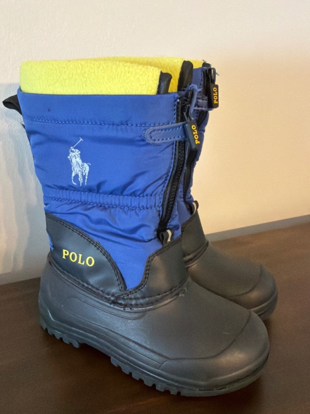 Polo Ralph Lauren Blue Black Snow Boots Insulated Size 12 EUC
